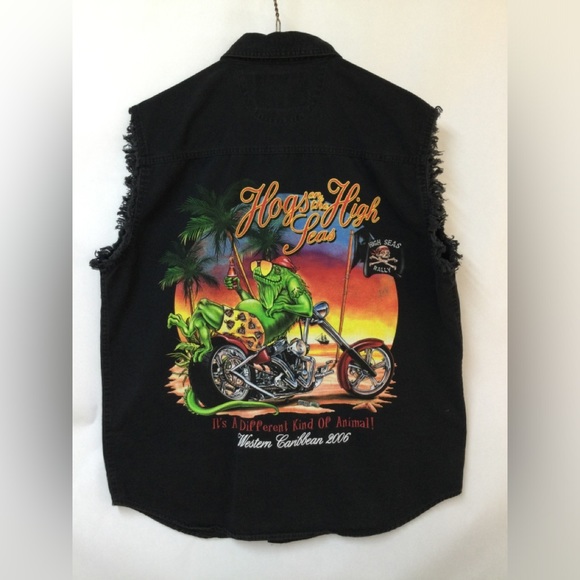 Vintage  ’Hogs on the High Sea” graphic t-shirt Medium - Picture 3 of 6